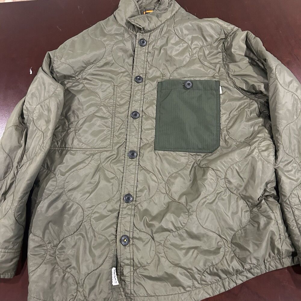 Timberland Men’s XXL Quilted Liner Jacket Olive Green Orange Nature Needs Heroes